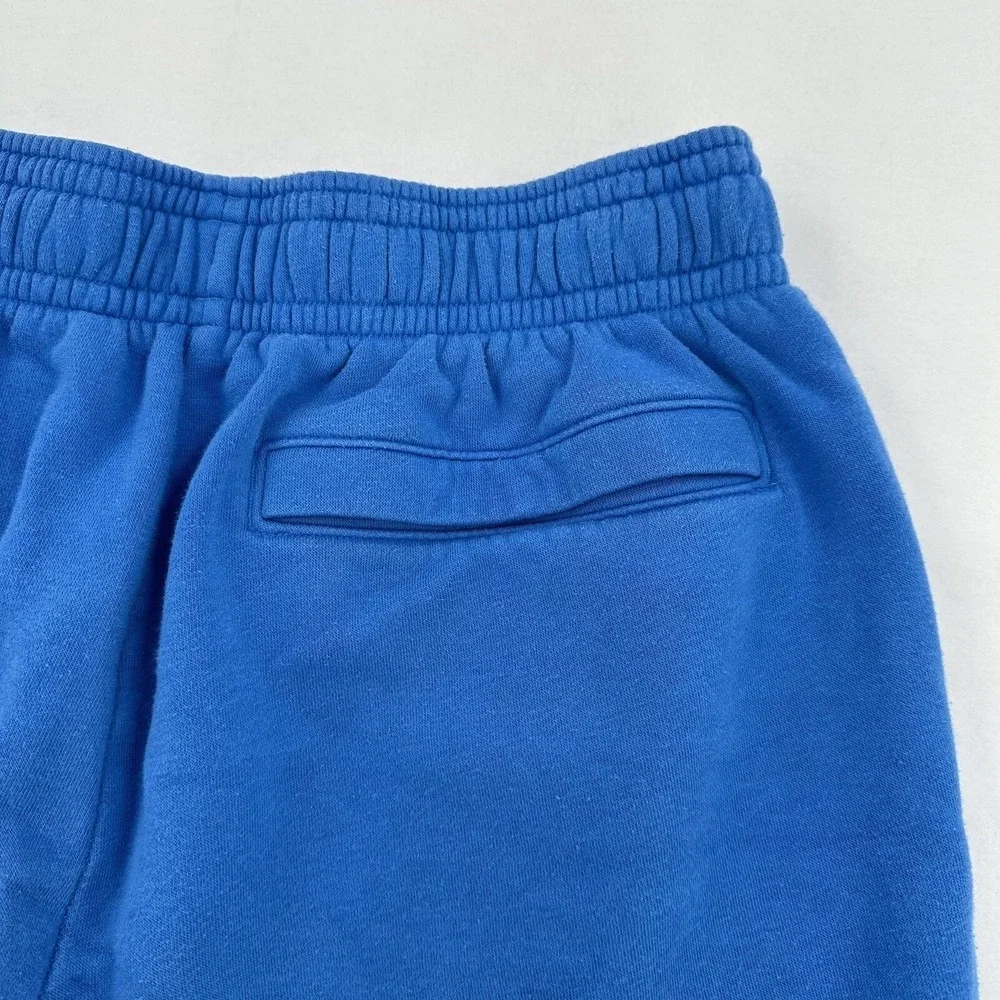 Under Armour Boys Large LG Blue Fleece Athletic Shorts Logo Pockets Drawstring